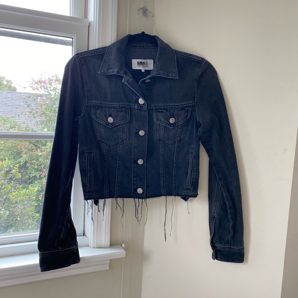 Margiela cropped black jean jacket
